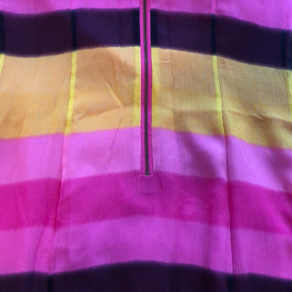 INC bright pink and yellow stripe silk dress - Picture 5 of 5